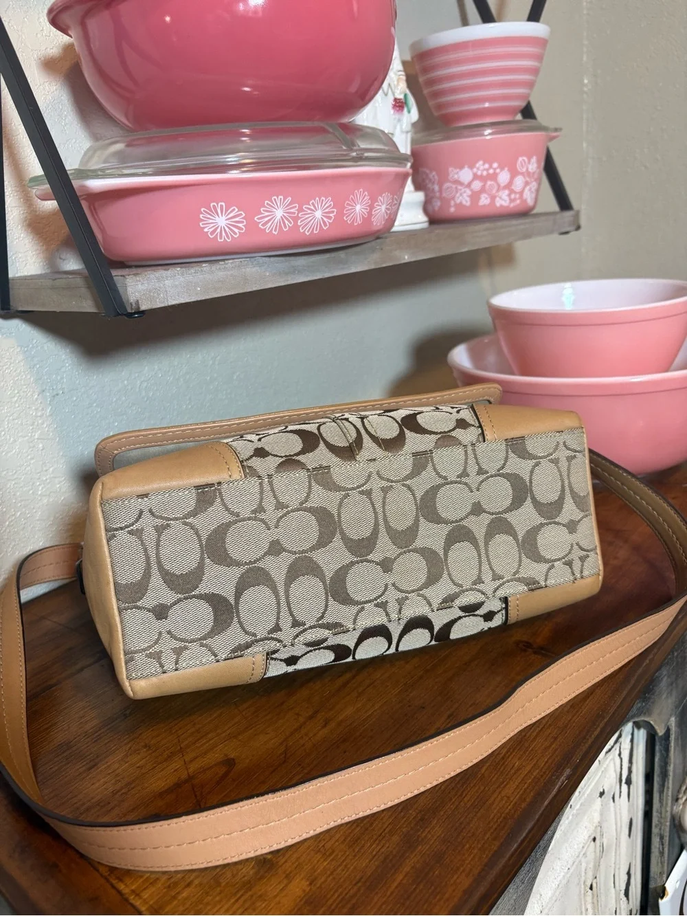 Coach Hamptons Signature Turnlock Shoulder Flap Bag 2008